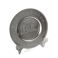 Plaques Récompenses Fournisseur Personnalisé En Relief En Alliage De Zinc Mat Argent 3d Logo Gravure Plaque Commémorative Souvenir Plaque Métallique