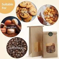 Sacs d'emballage alimentaire en papier kraft avec fermeture à lien métallique, résistants à l'huile, avec fenêtre, jetables, à fond carré marron, pour pain et grains de café