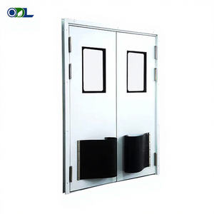 <span class=keywords><strong>Porte</strong></span> battante <span class=keywords><strong>double</strong></span> en acier inoxydable à fermeture automatique pour <span class=keywords><strong>atelier</strong></span> d'usine, utilisation intérieure - Product Image 1
