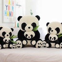 Peluche Panda Géant Adorable, Design Mère et Bébé Réaliste, Super Douce, Rembourrée en Coton PP, Coussin Anti-Stress, Cadeau d'Anniversaire, Lavable