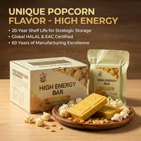 Barra Energética de Palomitas de Maíz Duras con Sabor, Certificada Halal, con 20 Años de Vida Útil, Galletas Comprimidas en Caja para Emergencias y Supervivencia