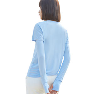 Vente en gros de t-shirts de sport <span class=keywords><strong>anti</strong></span>-<span class=keywords><strong>UV</strong></span> à séchage rapide pour femmes UPF50 + t-shirts et manches de bras pour la course à pied et le cyclisme - Product Image 2