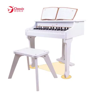 High Quality Classic World Children Musical Instrument Wooden White Electronic Piano Educational Toy for Kids Children
