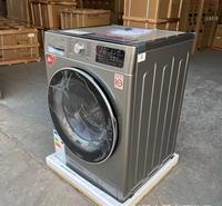 Lavadora de carga frontal de 10,5 kg de gran capacidad para uso doméstico, tambor blanco gris, precio bajo promocional eléctrico