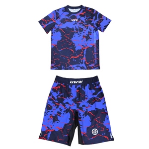 Nuevo Conjunto de Lucha Libre Personalizado para Hombre, Camisetas Tejidas + Pantalones Cortos Tejidos con Estampado Digital, Conjunto de 2 Piezas, 100% Poliéster, Secado Rápido, Corte Holgado - Product Image 1