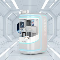 Máquina de Helado Suave de 3 Sabores, Robot Expendedor de Helados, Máquina Expendedora de Helados con Monedas, Dispensador de Dulces