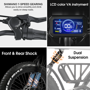จักรยานไฟฟ้าสำหรับผู้ใหญ่รุ่นใหม่ 750W ขนาดยาง 20 นิ้ว แบบ Fatbike สำหรับเมืองและภูเขา พร้อมแบตเตอรี่ถอดได้ - Product Image 3