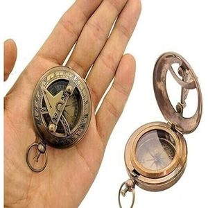 Brújula de Latón con Reloj Solar, Brújula de Bolsillo Portátil para Senderismo, Camping, Viajes, Regalo Náutico para Hombres - Product Image 4