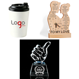 Custom Business Wooden <b>Clock</b> Crystal <b>Hand</b> Trophy Tumbler Gift Set Personalized for Rewarding Outstanding Employee - Product Image 3