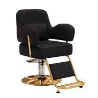 Chaise de salon de coiffure en cuir synthétique de luxe avec rotation à 360 degrés, hauteur réglable, pompe hydraulique professionnelle