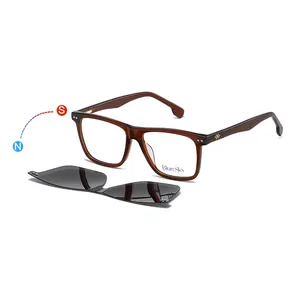 2022 세련된 새로운 실용적인 아세테이트 안경 프레임 자기 클립 안경 선글라스 홀더 남성 여성