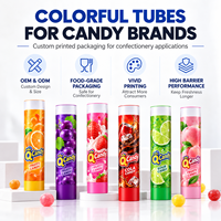 Tube souple laminé personnalisé de qualité alimentaire pour bonbons, conteneur en aluminium et plastique avec bouchon à vis, logo imprimé UV, 12,7-35 mm
