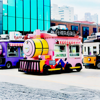 Aangepaste Retro Locomotief Mobiele Food Truck Multi-Functionele Fast Food Chips Koffie Dineren & Ijs Trailer Te Koop