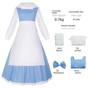 Costume de princesse Lolita Blue <span class=keywords><strong>Maid</strong></span> pour Halloween, ensemble de jeu de rôle de conte de fées (style femme adulte) - Product Image 3