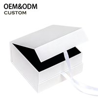 Caja Rígida Magnética Blanca Personalizada de Alta Gama, Forro de Esponja, Cinta Decorativa, Embalaje de Regalo Ecológico y Duradero, Personalización de Logotipo