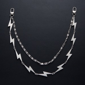 Cadena de cintura Yueli Lightning Bolt, cinturón de cadena de metal de aleación estilo punk, cadena corporal de moda para discoteca, cadena de cuerpo con múltiples bucles de aleación de zinc estilo Ins - Product Image 3
