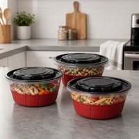 Barquette alimentaire jetable thermoformée à 3 compartiments, vente en gros, OEM