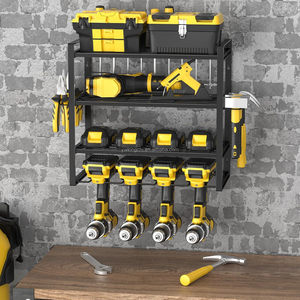 Soporte de taladro eléctrico de montaje en pared 2025, organizador de herramientas eléctricas, estante organizador de herramientas eléctricas de almacenamiento de herramientas de utilidad para el hogar de Metal - Product Image 4