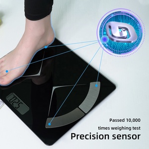 유리 블랙 저렴한 개인용 앱 피트데이즈 자동 BMI 체지방 디지털 욕실 전자 스마트 체중계 - Product Image 2