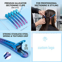 Pinces à cheveux en métal multi-usages avec logo personnalisé pour salon de coiffure, pour la partition, le coiffage, la coloration, la permanente et les styles ondulés