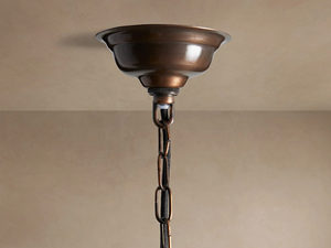 Luminaire suspendu vintage à <span class=keywords><strong>colonne</strong></span> haute, cadre doré, avec bandes de miroir empilées et verre vieilli, pour plafond - Product Image 6