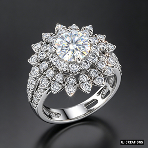 Custom <b>Silver</b>/10K/14K/18K <b>Solid</b> Gold 1 Karat VVS-VS Quality Round Lab Grown Brilliant Cut Diamond engagement Ring - Product Image 6