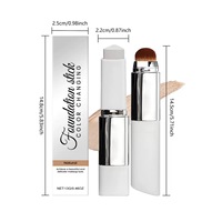 Foundation Stick 2 in 1 Private Label, Full Coverage, Melembapkan, Tahan Lama, Warna Berubah, Dilengkapi Kuas