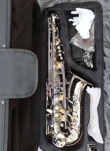 Saxofón Alto <span class=keywords><strong>de</strong></span> Tono Eb <span class=keywords><strong>de</strong></span> <span class=keywords><strong>Madera</strong></span> <span class=keywords><strong>de</strong></span> Buena Calidad, Niquelado, con Llave F Alta y Cuerpo <span class=keywords><strong>de</strong></span> Latón (JAS-101) - Product Image 2