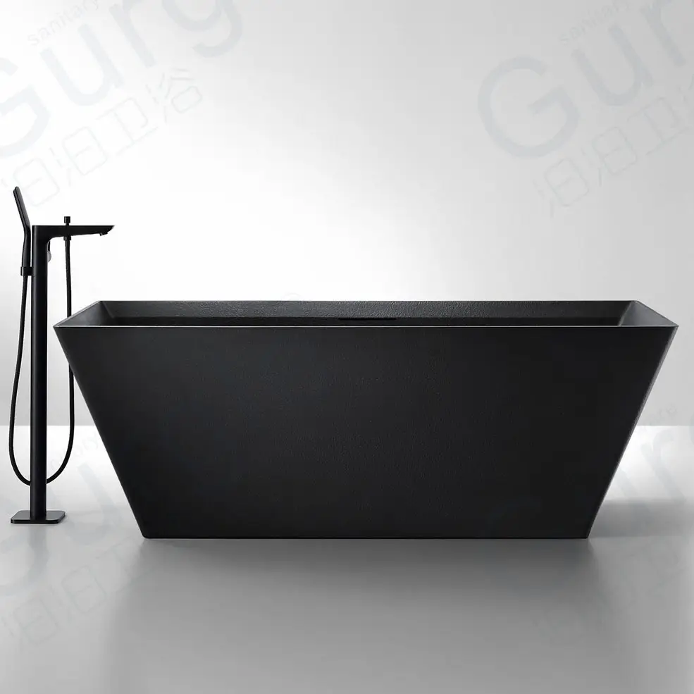 高品質のベストセラースレートテクスチャ表面自立型モダンデザイン快適な人工石浴槽アパートホテル用