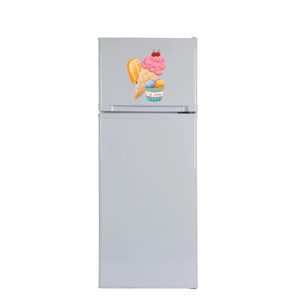 Kulkas Vertikal Tenaga Surya Freezer 178L, Pintu Ganda Atas DC 12V