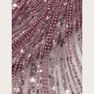 Tissu en tulle <span class=keywords><strong>à</strong></span> paillettes et perles Art Déco G3584, 9 couleurs, pour robes de soirée et de mariée style Charleston des années 20 - Product Image 3