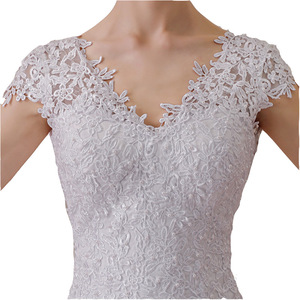 Wedding Dress Mermaid <b>Lace</b> Train Sweetheart Neckline Backless Plus Size <b>White</b> Polyester Fiber JM0221 - Product Image 5