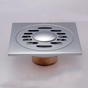 Square Copper <b>Drain</b> 5.5 In Anti Corrosion Minimalist Design For <b>Bathroom</b> Shower - Product Image 1