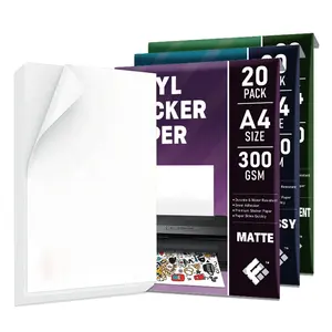 프린터 광택 매트 시트 굴절 투명 인쇄 비닐 방수 A4 종이 스티커 용 하이 퀄리티 잉크젯 시트