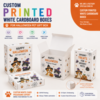 Boîte en carton blanc personnalisée de qualité supérieure pour boîte cadeau pour animaux de compagnie du Nouvel An, rigide, pliable, écologique, recyclable, carton blanc