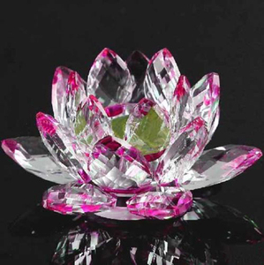Розового цвета с украшением в виде кристаллов цветок лотоса свечи tealight держатель MH-Z0155
