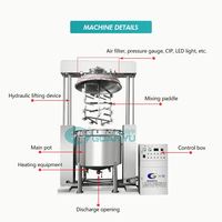 Mélangeur homogénéisateur sous vide de type fixe, émulsifiant sous vide, machine de fabrication de crèmes cosmétiques, crèmes pour le visage et lotions corporelles