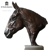 Sculpture de tête de cheval en bronze personnalisable, sculpture animale pour la décoration de parcs en plein air