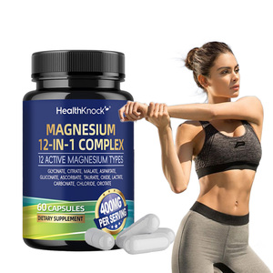 Etiquette personnalisée Complexe de magnésium 12 en 1 Capsules d'élément de magnésium pour la santé musculaire Capsules de magnésium - Product Image 1