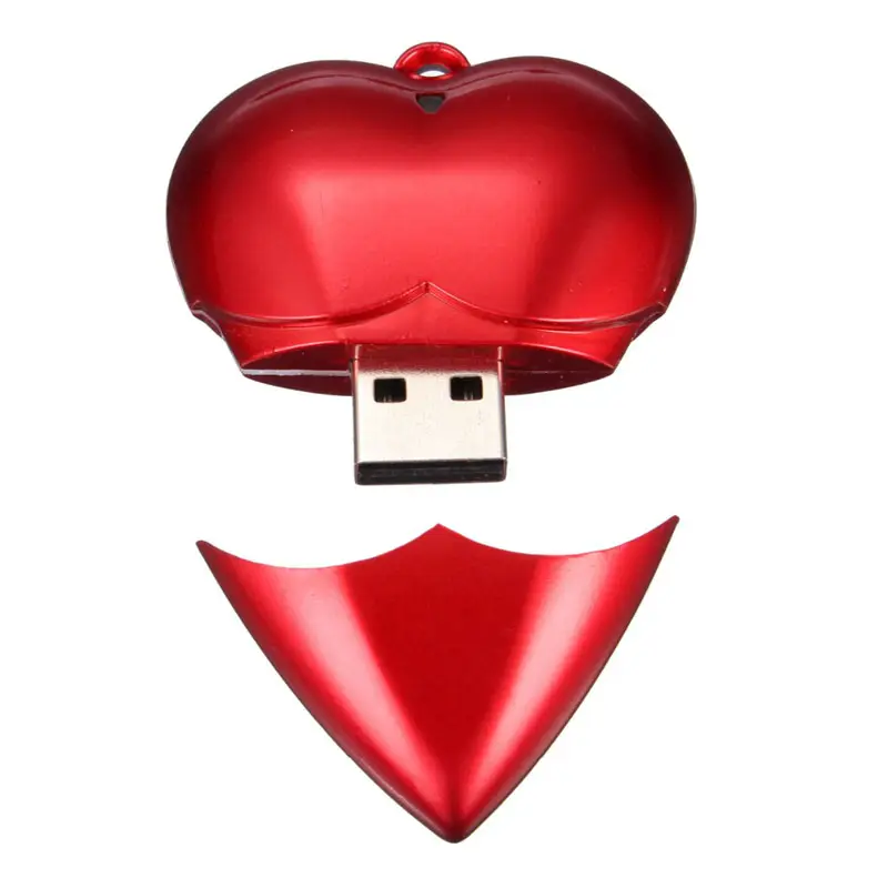 DIGIBLOOM Heart Shaped USB Key Flash Drive, 4GB-128GB Pen Drive Memory Stick Thumb Drive