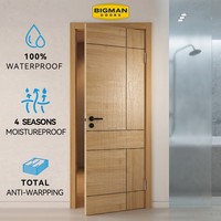 Südamerikanische Apartment-Innentür aus massiver Eiche, vorgefertigt, mit Gitterpaneel, wasserdichtes Sperrholz für Badezimmer