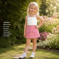 Conjuntos de Roupas para Meninas em Atacado com 2 Peças, Vestuário Casual Infantil com Top Cami e Shorts com Estampa de Flor 3D