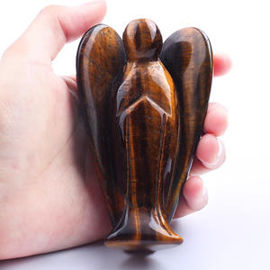 Décorations <span class=keywords><strong>de</strong></span> bureau miniatures en agate naturelle sculptée en forme d'ange, pierres semi-précieuses, cristaux bruts, artisanat en cristal, pour l'exportation - Product Image 3