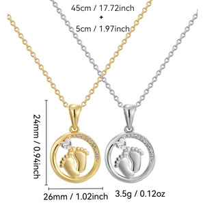 Nuova Collana alla Moda di Alta Qualità con Piedini di Bambino, Personalizzabile con Nome, Placcata in Oro, Regalo per la Festa della Mamma - Product Image 6
