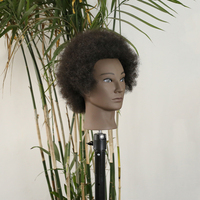 Mannequin Afro Kinky Tête de poupée femme Cheveux humains Têtes de mannequin afro-américaine pour la pratique du tressage