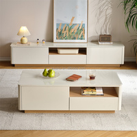 DW1288 Quanu Spécifications multiples Meubles de salon de couleur blanche Support de télévision et table basse en verre moderne