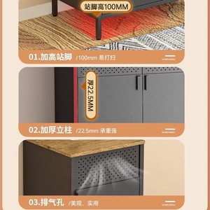 Mueble de TV Moderno de Acero con Almacenamiento, Mueble Multifuncional para Sala de Estar, Diseño para Uso Doméstico - Product Image 4