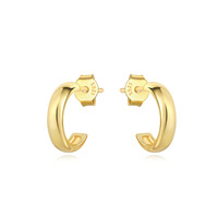 Nouvelles boucles d'oreilles tendance de style européen et américain, en argent sterling 925, minimalistes, en forme de cercle, épaisses, petites, en forme de dôme