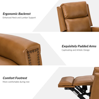 Fauteuil inclinable pivotant à bascule en cuir véritable de luxe moderne, canapé de salon