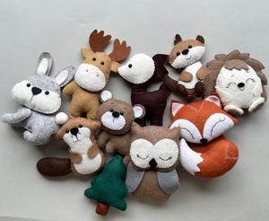 ตุ๊กตาผ้ากำมะหยี่รูปสัตว์ในป่าของเล่นตุ๊กตาหมีจิ้งจอกหมีน่ารัก - Product Image 2